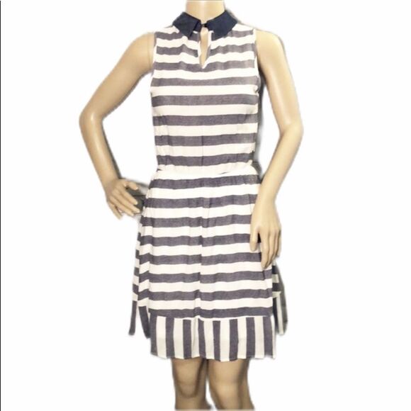 Monteau Nautical Style Striped Sleeveless Dress Small - Picture 1 of 10